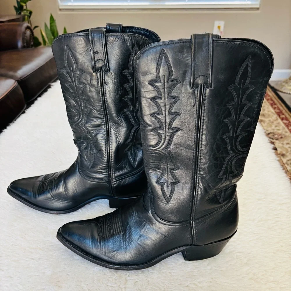 Code West Black Leather Women’s Western Cowboy Boots size 9.5